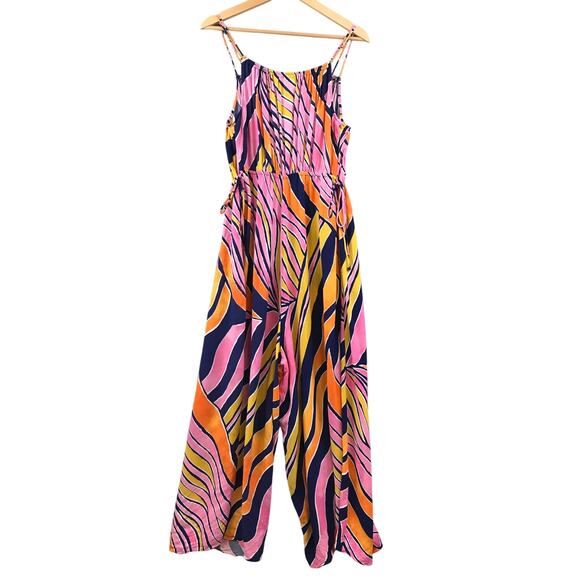 Anthropologie Maeve Finley Wide Leg Colorful Jumpsuit Size 10 - Picture 2 of 11